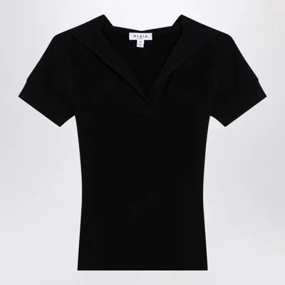 Alaïa Alaia Black Piqué Hooded Top Women