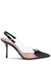 Alaïa Coeur Clear Patent Heart-toe Slingback Pumps In Black
