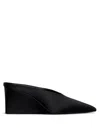 Alaïa Alaia Cube Wedge Satin Mules In Black