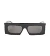 Alaïa Rectangular Frame Dark Lenses Sunglasses Design In Red