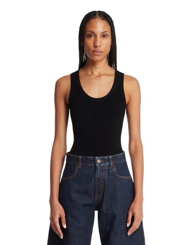 Alaïa Black Ribbed Bodysuit