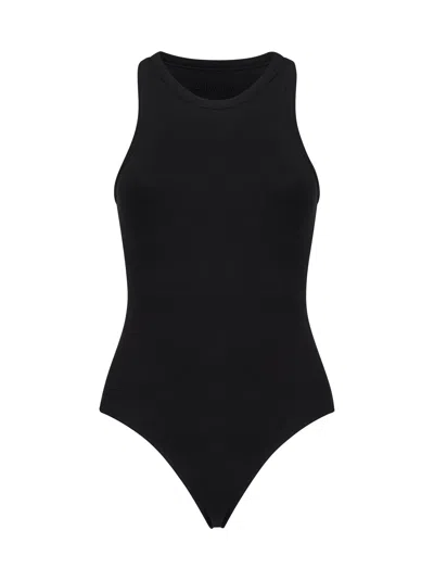 ALAÏA BLACK RIBBED KNIT TANK BODYSUIT