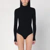 Alaïa Mock-neck Long Sleeve Bodysuit In Black
