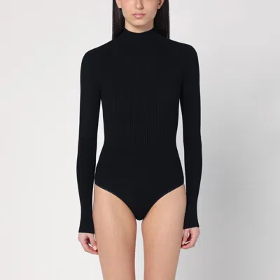 ALAÏA BLACK RIBBED TURTLENECK BODY