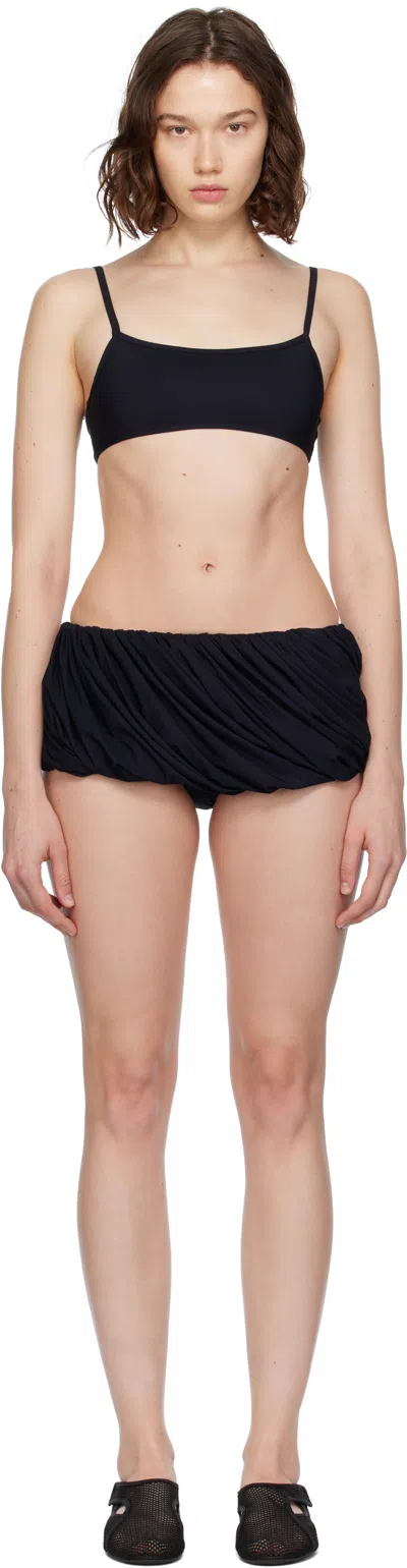 Alaïa Black Sculpting Jersey Twisted Bikini