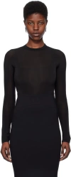 Alaïa Second Skin Jersey Tee In 995 - Noir Alaia