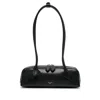 Alaïa Le Teckel Small Grained Leather Shoulder Bag In Black
