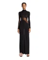 Alaïa Sheer Bodice High-neck Dress In Black