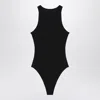 Alaïa Alaia  Black Sleeveless Ribbed Bodysuit In Black