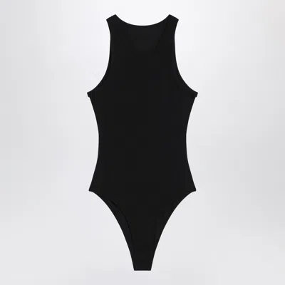 Alaïa Black Sleeveless Ribbed Bodysuit