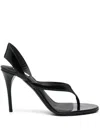 Alaïa Leather Thong Slingback Sandals In Black