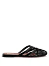 Alaïa Womens Azzedine Alaia Net Patent-leather Flat Mules In Black