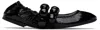 Alaïa Embellished Crinkled-leather Ballet Flats In 999 - Noir