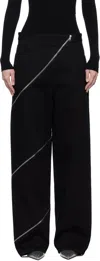 Alaïa Womens Noir Alaia Spiral Two-patch-pockets Wide-leg High-rise Denim-blend Trousers In 995 - Noir Alaia
