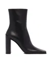 Alaïa Square Calfskin Leather Ankle Boots In Black