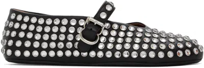 ALAÏA BLACK STRASS BALLERINA FLATS