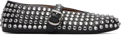 Alaïa Black Strass Lambskin Ballerina Flats