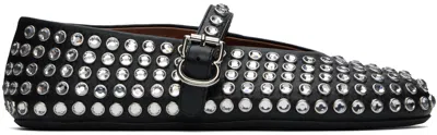 Alaïa Dance-inspired Ballerina Shoes With Elegant Silver Accents In Black