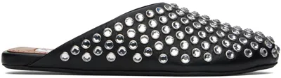 ALAÏA BLACK STRASS LAMBSKIN MULES