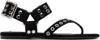 Alaïa Black Suede Calfskin Thong Flat Sandals