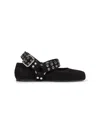 Alaïa Alaia Women Suede Biker Flat Ballerinas