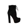 Alaïa Black Suede Lace-up Corset Booties- '20s In Black