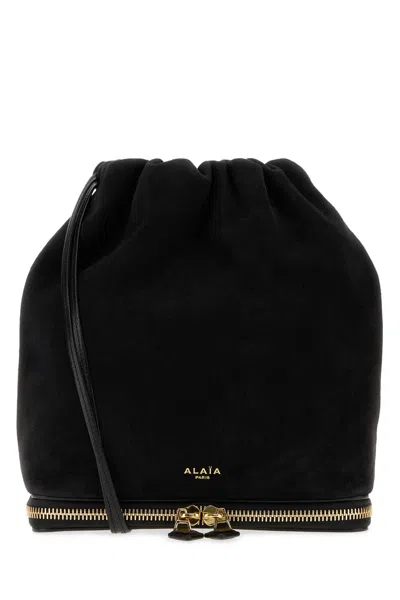 Alaïa Alaia Black Suede Le Pochon Bucket Bag