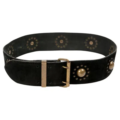 Pre-owned Alaïa Alaia Black Suede Leather Large Belt