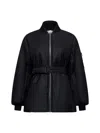 Alaïa Black Belted Bomber In Noir Alaia