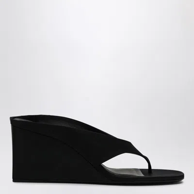 ALAÏA BLACK THONG MULE WITH WEDGE
