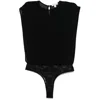 Alaïa Georgette Bodysuit Top In Black