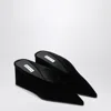 Alaïa Black Velvet Cube-heeled Mule In Black