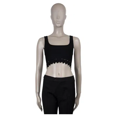 Pre-owned Alaïa Alaia Black Viscose 2018 Cut-out Sleeveless Crop Top Shirt 38 S