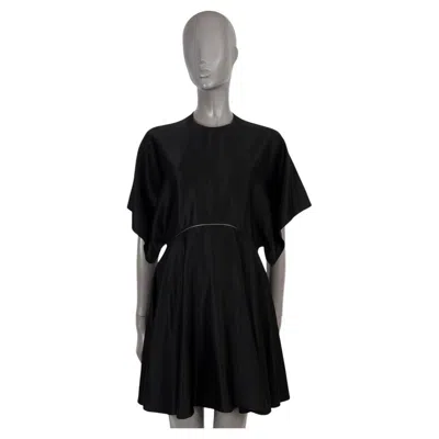 Pre-owned Alaïa Alaia Black Viscose Blend Crepe Weave Short Skater Dress 38 S