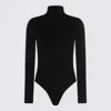 Alaïa Fluid Jersey Bodysuit With Heart Cut-out In Black