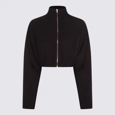 Alaïa Black Viscose Casual Jacket In Brown