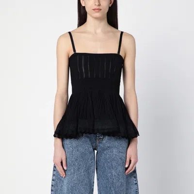 Alaïa Black Viscose Crinoline Top With Straps