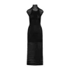 Alaïa Black Striped Maxi Dress