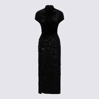 Alaïa Black Viscose Maxi Dress