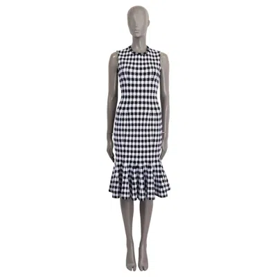 Pre-owned Alaïa Alaia Black White Viscose Houndstooth Mermaid Mini Dress 36 Xs