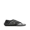 Alaïa Women Black Fishnet Fabric Thing Sandals In Black
