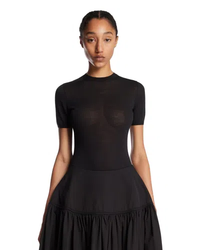 Alaïa Black Wool And Silk Bodysuit