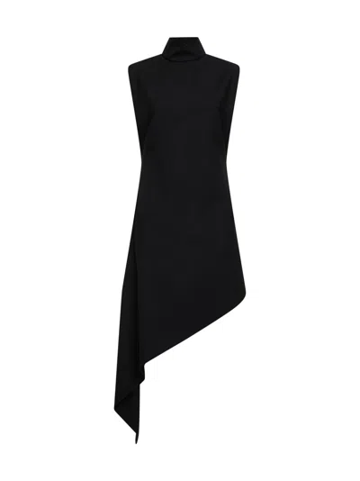 Alaïa Wool-blend Gabardine Mini Dress In Black