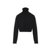Alaïa Cropped Turtleneck Long Sleeve Knitwear In Black