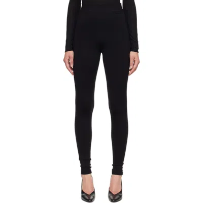 Alaïa Black Wool Leggings In 995 - Noir Alaia