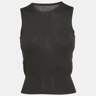 Pre-owned Alaïa Black Wool Sleeveless Tank Top S