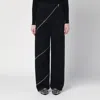 Alaïa Womens Noir Alaia Spiral Two-patch-pockets Wide-leg High-rise Denim-blend Trousers In Black