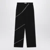 Alaïa Womens Noir Alaia Spiral Two-patch-pockets Wide-leg High-rise Denim-blend Trousers In Black