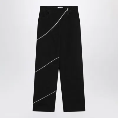 ALAÏA ALAIA BLACK ZIP SPIRAL JEANS WOMEN