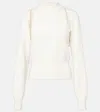 Alaïa Cutout Wool Sweater In Blanc